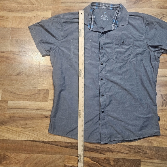 KÜHL Men’s XL Short Sleeve Button Down Shirt Gray Tapered Fit - Picture 5 of 9